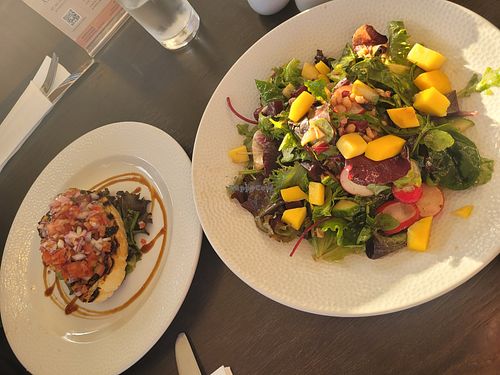 Sourdough Bread with Tomato/Onions & Superfood Salad at Willow Bar in Wexford