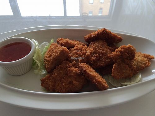 Soy nuggets at Loving Hut in Brooklyn