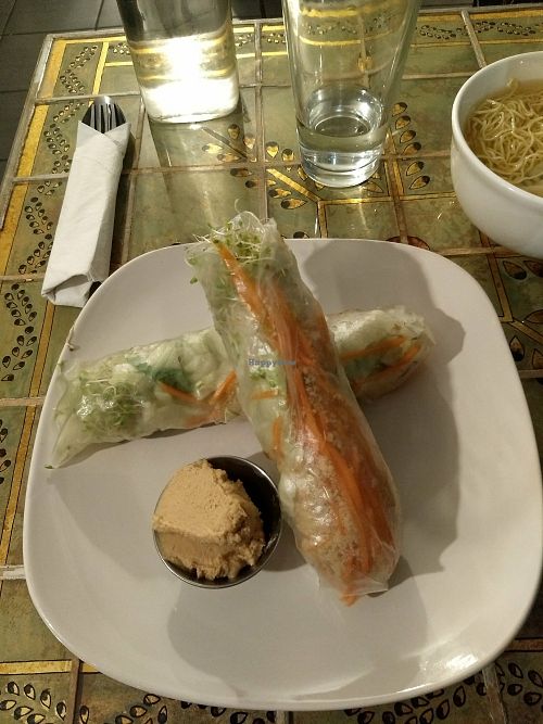 Huge and delicious rice rolls at Loving Hut in Brooklyn