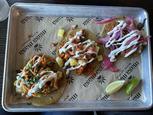 The cauliflower, tofu al pastor, and avocado tacos.   at Masa Masa in Roseville