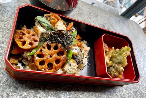 Vegan Spring menu open sushi. Amazing!!!  at Hinata Cafe in Fremantle