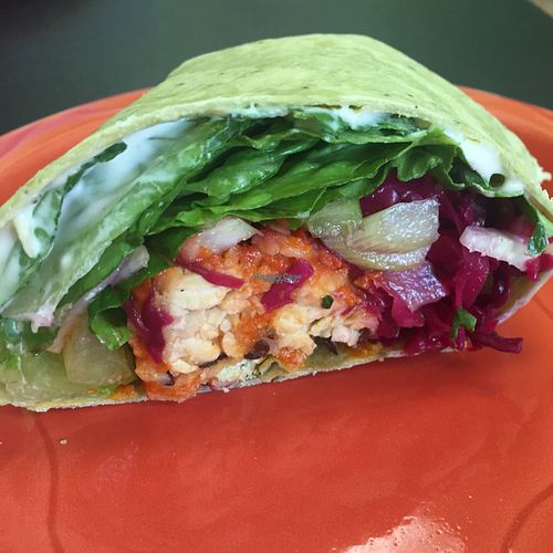 Buffalo Tempeh Wrap at Nectar Cafe in Glen Rock
