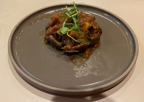 Jumbo Mushroom Steak with Red Wine and Onion Saucee  at TOSSO Hoba in Tokyo