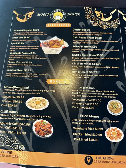 Menu1  at Momo House in Akron