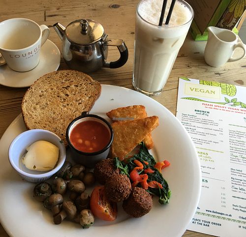 Vegan breakfast, chocolate milkshake and peppermint tea! at Lounges - Loco Lounge in Birmingham