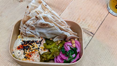 Lebanese flatbread at SEITANIC @ Chew's Yard in Preston