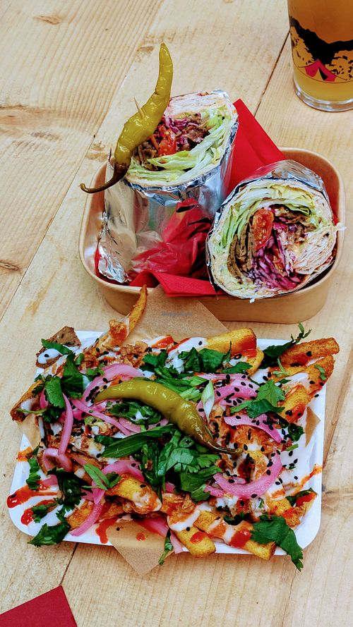 Seitan kebab and loaded fries at SEITANIC @ Chew's Yard in Preston