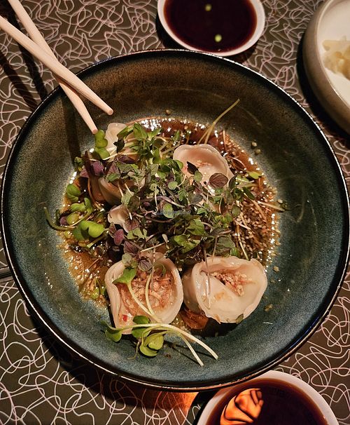 Vegan dumplings at Hojoko in Boston