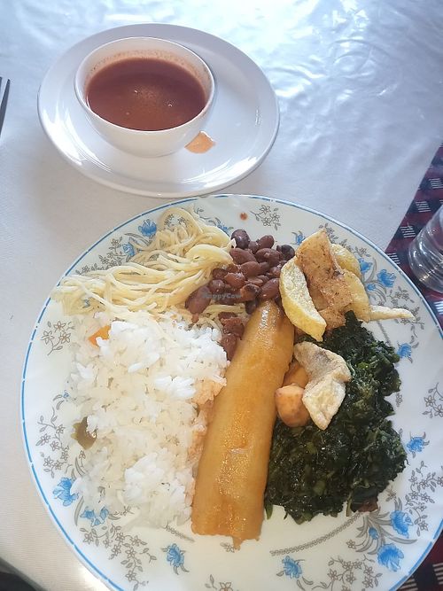 Buffet plate at Vitamino in Cyangugu