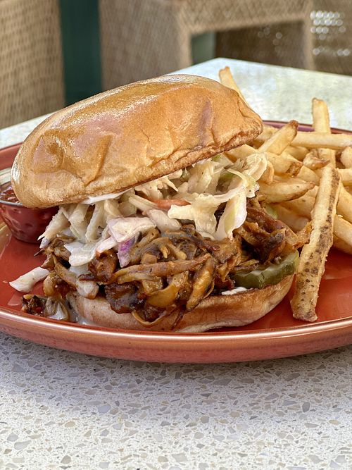 Pulled BBQ sandwichh  at Nova Terra Kitchen & Creamery in Sebastopol