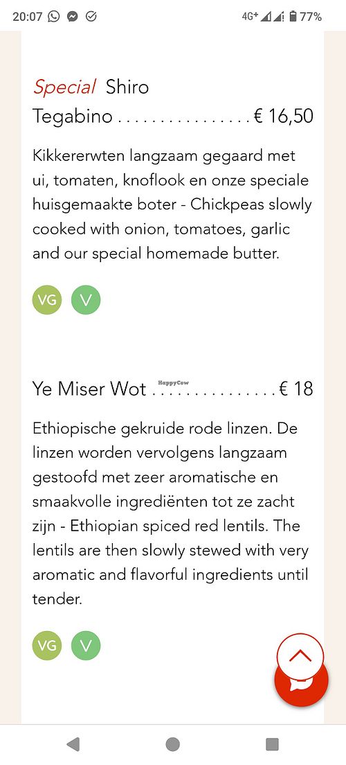 Menu part 1 at Mamaye in Leuven