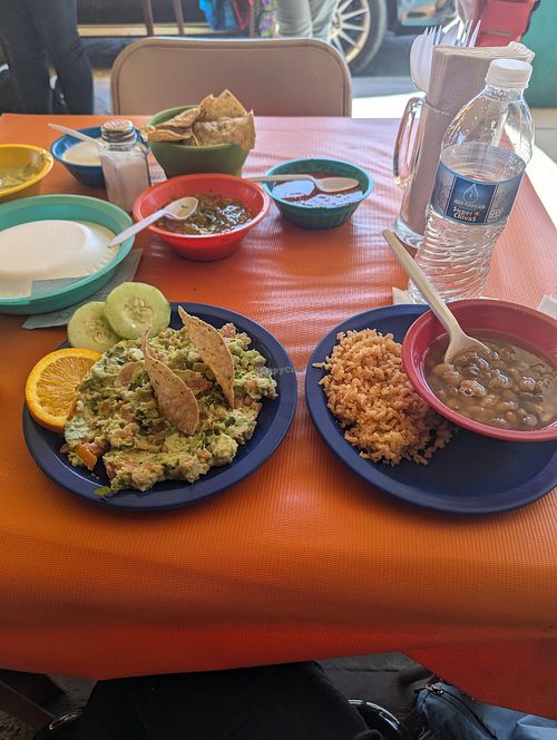 I was told that the creamy green sauce was vegan - avocado, cilantro, lime, water at Molcas Tacos in Vicente Guerrero
