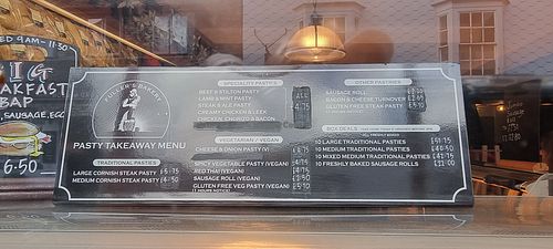 Menu as at 1 September 2025 at Fullers Bakery in Totnes