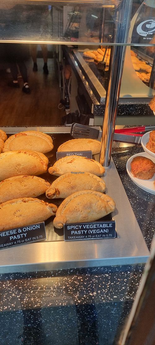 Vegan pasties at Fullers Bakery in Totnes