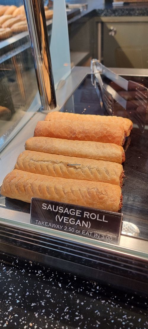 Vegan sausage rolls at Fullers Bakery in Totnes