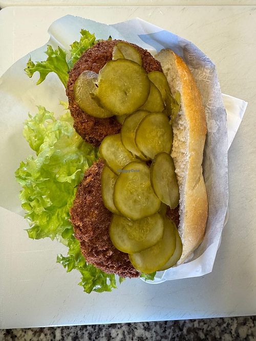 Brötchen Vegane knusprige Frikadelle at Hafenidyll - Klink in Klink