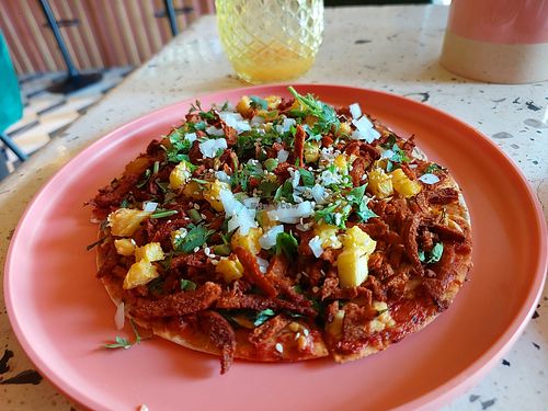 Pizza de pastor at VEGGIE  in Cancun