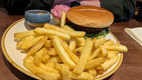Vegan burger at New Dungeon Ghyll - Langdale in Ambleside