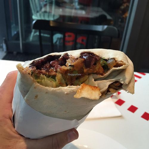 best and biggest burrito I've ever had!! and it's vegan at Dolores Burritos in Berlin