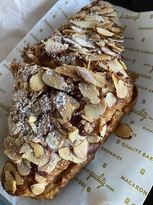 Yummy vegan almond croissant   at La Tour Cafe - Queen St in Honolulu
