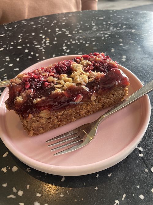 Vegan strudel cake/flapjack  at Corner Coffee in Porthcawl