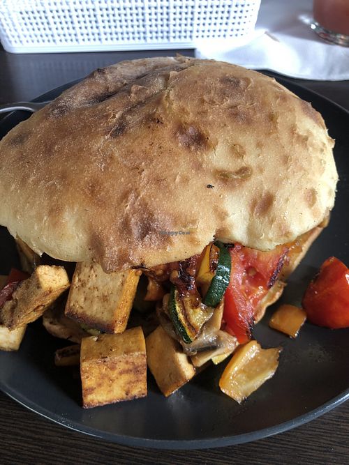 Plenty of smoky tofu!  at Grill restaurant "Odisej" in Pula