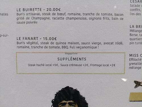 Le Fanart : vegan burger 15€ at Le Tablier Reims in Reims