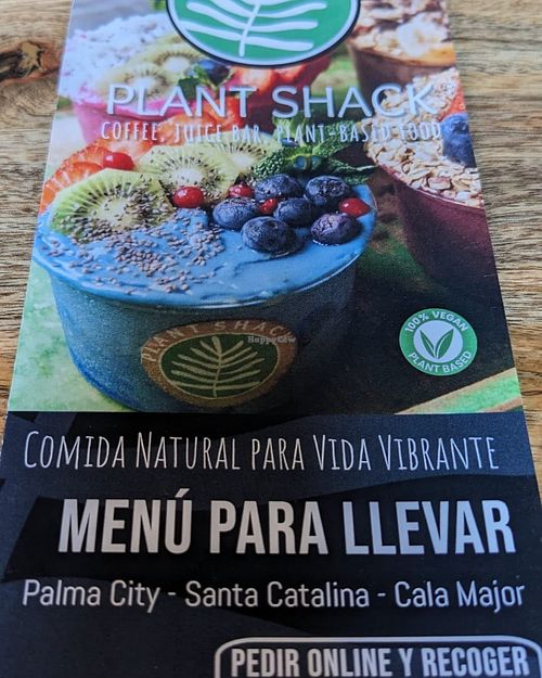 Menu at PLANT SHACK - Cala Mayor in Mallorca