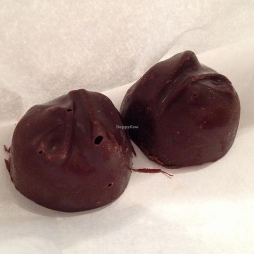 vegan chocolates (raisin-filled) at Drop Squad Kitchen in Wilmington