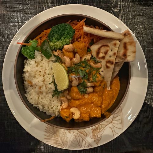 Vegan curry with tofu and naan. at Van der Valk Hotel Ridderkerk  in Ridderkerk