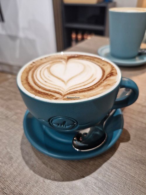 Oat milk cappuccino at Neki Cafe in Knutsford