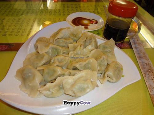 Vegetarian dumplings at RMB$15. Restaurant serves meal suitable for vegans & lacto-ovo vegetarians. For vegans, please check for egg-free. at Jue Xi Yuan Vegetarian Restaurant in Tianjin