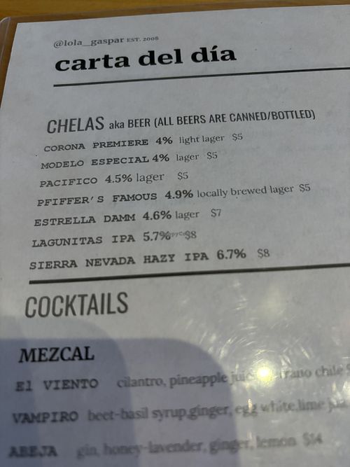   at Lola Gaspar in Santa Ana