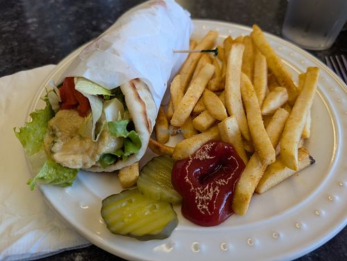 Vegan falafel pita wrap at Rock & Roll Diner  in Oceano