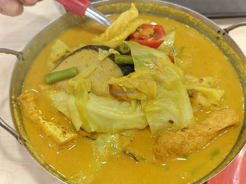 Assam fish rice. I find it too sour, also to much cabbage at Green Vegetarian 三德 - YewTee in West Singapore