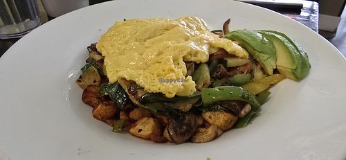 Vegan veggie Breakfadt Bowl with added Just Egg (R) at Syrup   in Denver