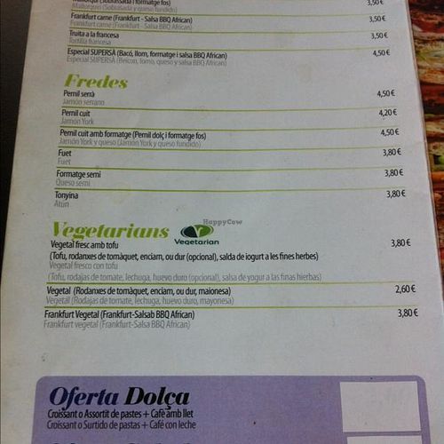 Veg options 1 at ecospai in Tortosa