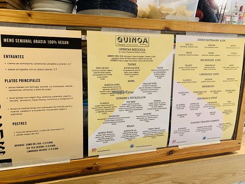 Menu april 2021 at Quinoa in Barcelona