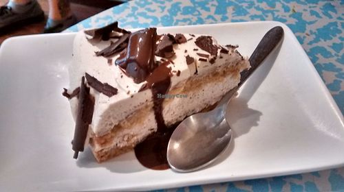 Tiramisu cake at Quinoa in Barcelona