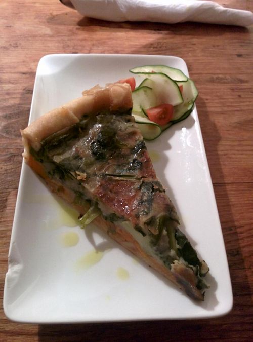 Vegan quiche at Quinoa in Barcelona