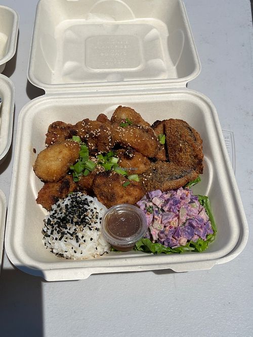 Crispy cauliflower with orange sauce   at Luna's Vegan Eats in Kailua Kona