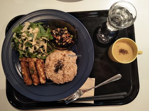 A tasty lunch set. at Sasaya Cafe in Tokyo