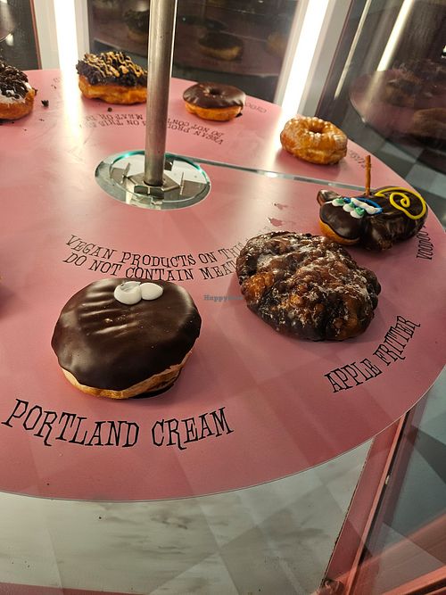 Bottom shelf is all vegan at BNA - Voodoo Doughnut - International Terminal in Nashville