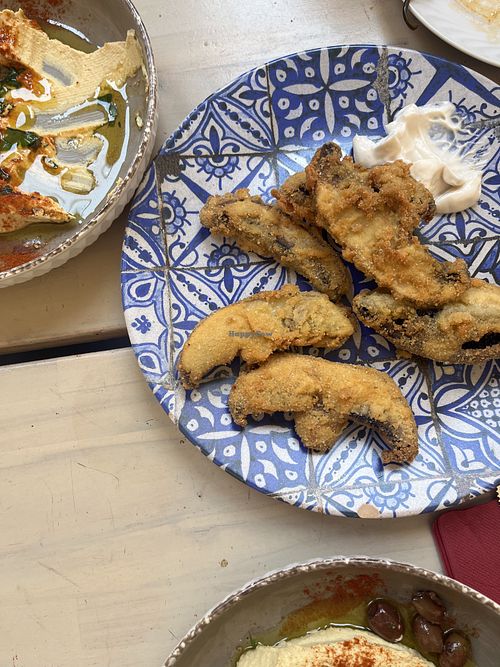 Fried mushrooms with vegan aioli  at Pantagruel Osteria Maleducata  in Casale Monferrato