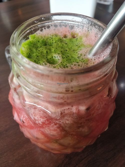 Detox drink - Lime + spinach + watermelon at WellSmoocht in West Singapore