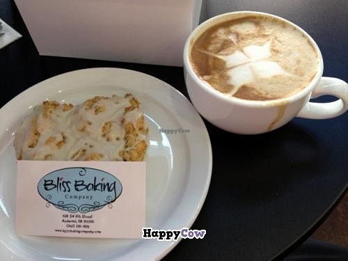 Vegan Lemon-Poppyseed Scone with a soy latte'.
Excellent! at Bliss Baking Company in Redmond