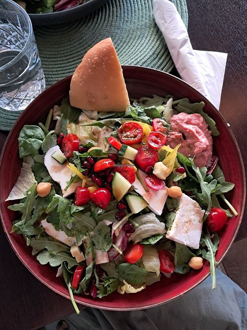 Salad with vegan feta at Cafferino Oba in Helsinki