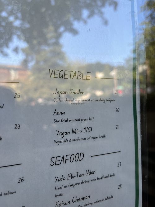 Vegetable menu   at Azuki in Seattle