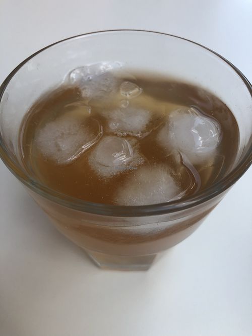 Iced homemade ginger and fruit tea  at Ratatouille in Turin