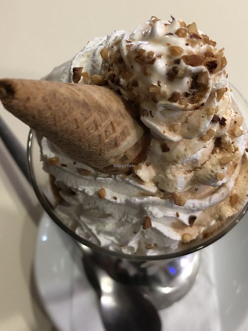 Affogato al caffè (vanilla gelato with fresh cream and espresso)  at Ratatouille in Turin